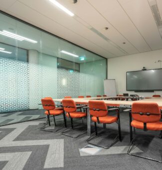 Empty boardroom interior